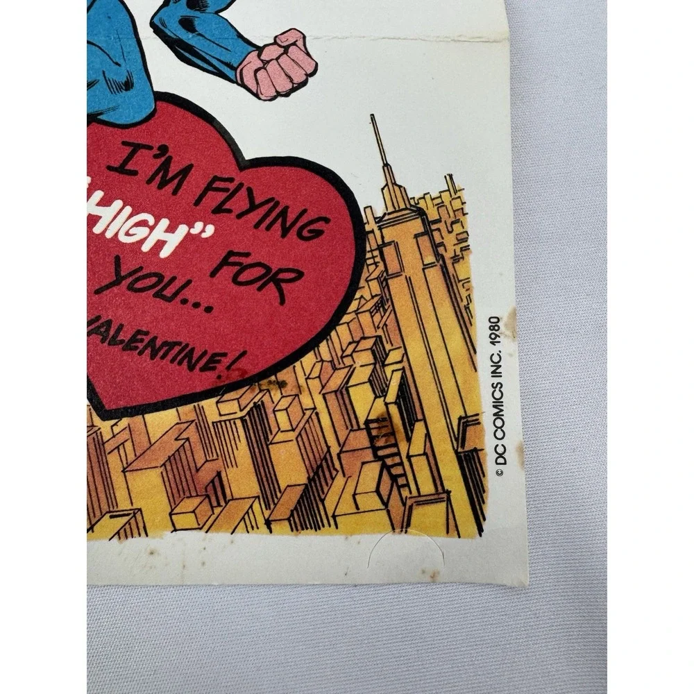 VTG 80's DC Comics Valentine's Day Cards (5) AQUAMAN Batman Superman‎ Unused